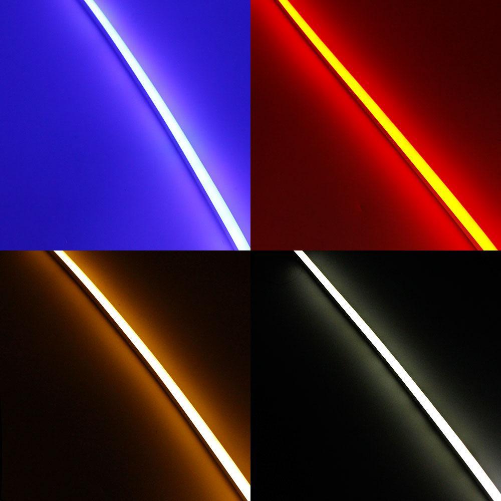 1M/5M/10M/20M  Pack of T0613 Edge Lighting LED Neon Light Housing Kit with End Caps and Mounting Clips, Flexible Neon Channel Fit for 8mm Wide LED Strip Lights