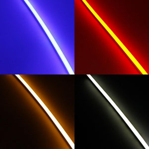 1M/5M/10M/20M Pack of  T1212 3 Sides Postive Lighting LED Neon Light Housing Kit with End Caps and Mounting Clips, Flexible Neon Channel Fit for 8mm Wide LED Strip Lights