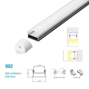 5/10/25/50 Pack 14.9MM*8.6MM LED Aluminum Profile with Semiround Milky White Cover, Ceiling or Wall Mounted for LED Rigid Strip Lighting System