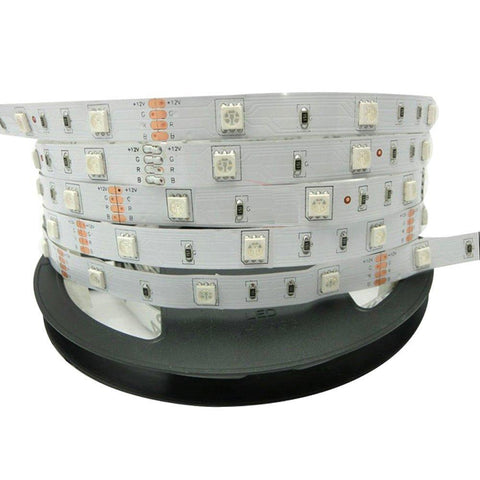 SMD5050-150 RGB Color Change Tri-Chip Flexible LED Strips 30 LEDs Per Meter 10mm Width