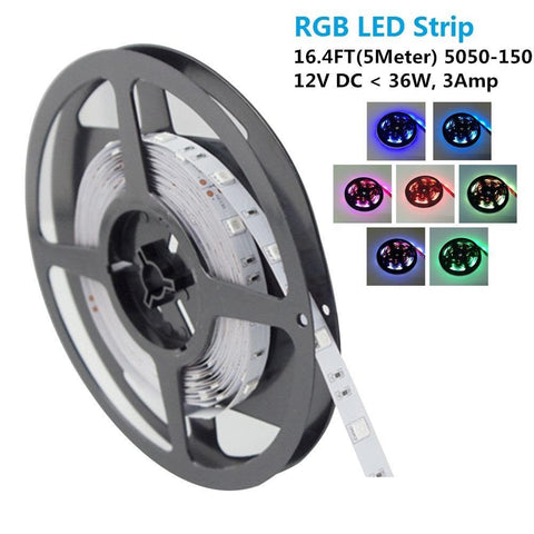 Image of SMD5050-150 RGB Color Change Tri-Chip Flexible LED Strips 30 LEDs Per Meter 10mm Width