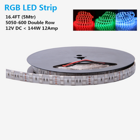 DC 12V RGB Color Changing SMD5050-600 Double Row Flexible LED Strips 120 LEDs Per Meter 15mm Width