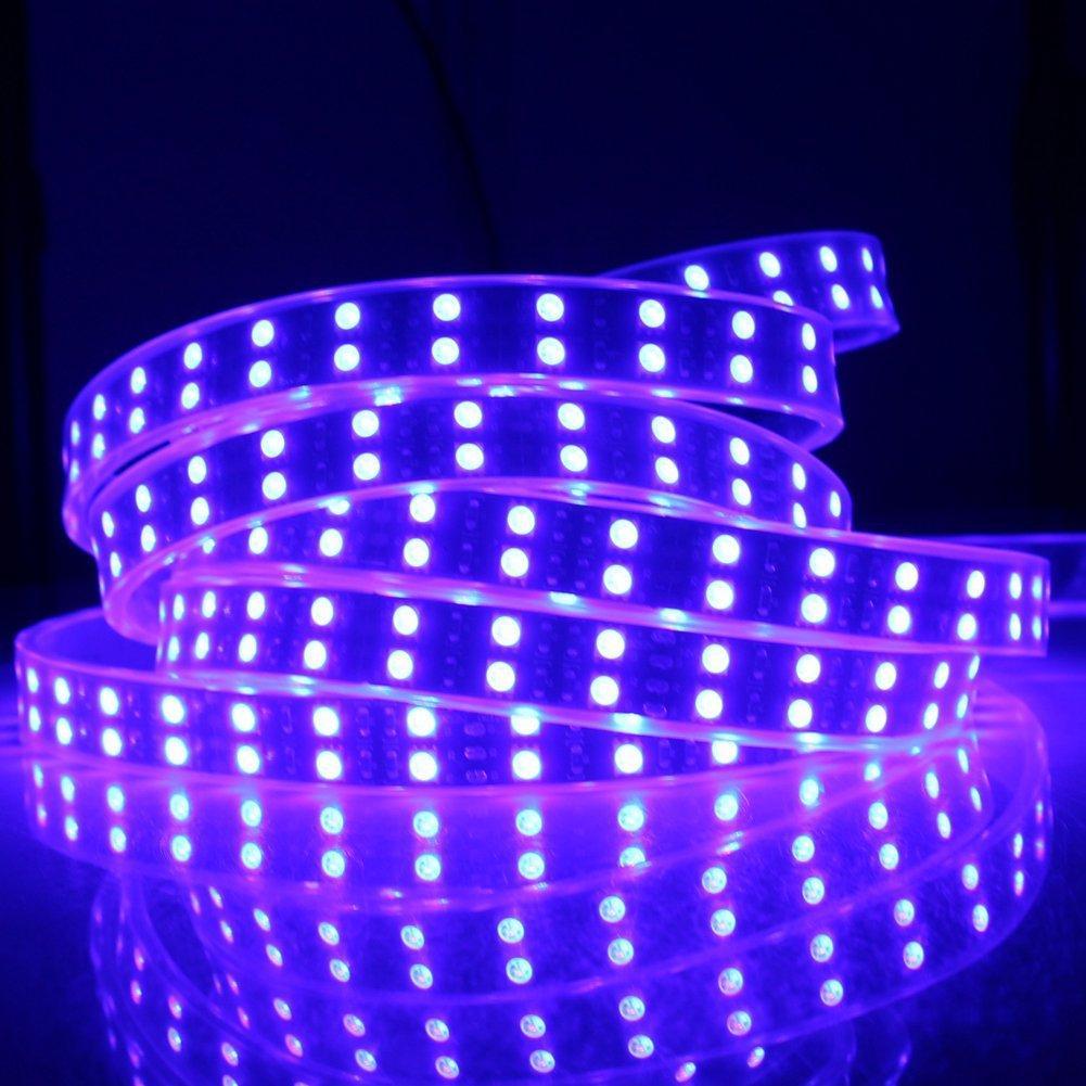 DC 12V RGB Color Changing SMD5050-600 Double Row Flexible LED Strips 120 LEDs Per Meter 15mm Width