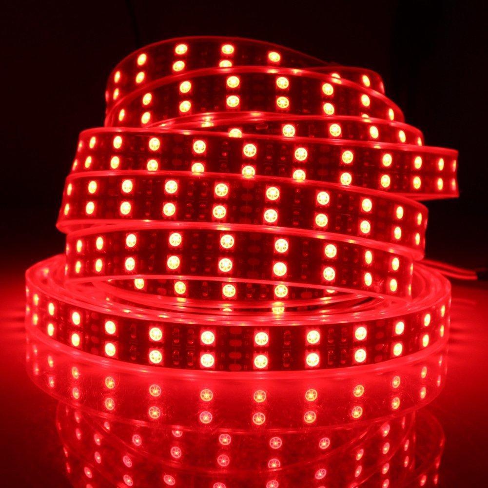 DC 12V RGB Color Changing SMD5050-600 Double Row Flexible LED Strips 120 LEDs Per Meter 15mm Width