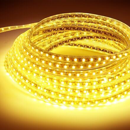 AC 110V / 220V SMD5050 High Voltage Flat Strip Light 60 LEDs Per Meter 12mm Width with Wall Outlet Power Plug