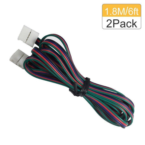 Image of 2 Pack Solderless Jumper Snap Down 4Conductor LED Strip Connectors for 10mm Wide SMD5050 RGB Color Flex LED Strips