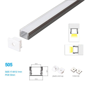 5/10/25/50 Pack 17.4MM*12.1MM LED Aluminum Profile for LED Rigid Strip Lighting with Ceiling or Wall Mounting