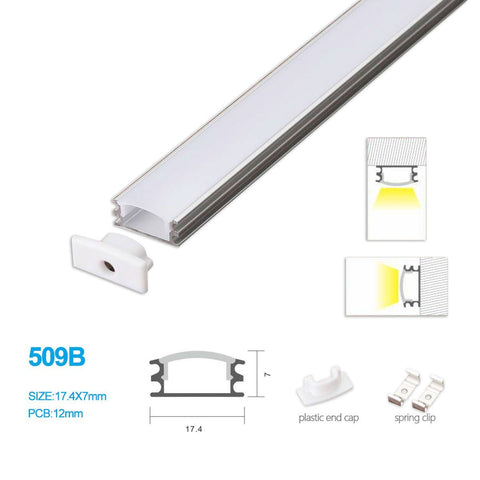 5/10/25/50 Pack  17.4MM*7MM Ceiling Mounted Or Wall Mounted LED Aluminum Profile with Arch Cover for LED Rigid Strip Lighting System
