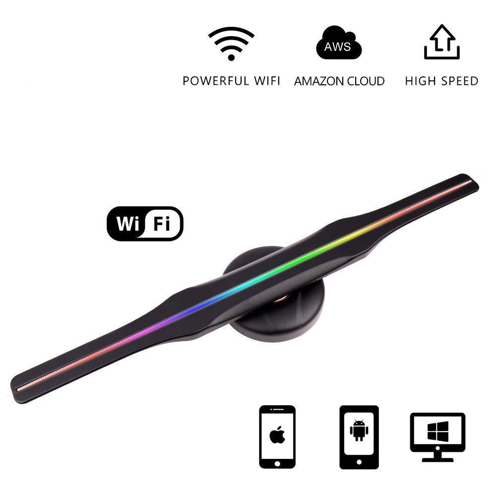 Free Shipping 50cm 3D Hologram WiFi App Cloud Control Advertising Display LED Fan- 2 Blades 512 Resolution Ideal for Store/Casino/Restaurant/Bar Signs