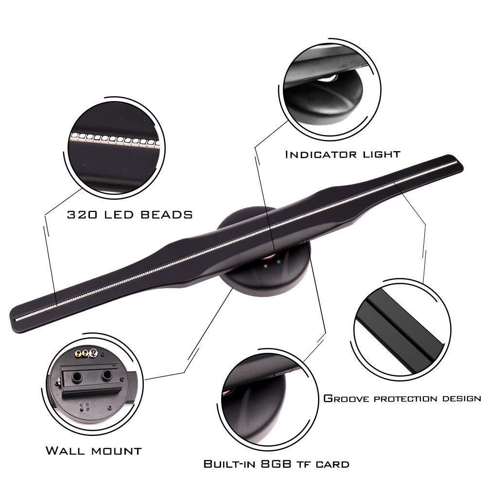 Free Shipping 50cm 3D Hologram WiFi App Cloud Control Advertising Display LED Fan- 2 Blades 512 Resolution Ideal for Store/Casino/Restaurant/Bar Signs