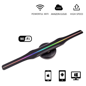 Free Shipping 50cm 3D Hologram WiFi App Cloud Control Advertising Display LED Fan- 2 Blades 512 Resolution Ideal for Store/Casino/Restaurant/Bar Signs