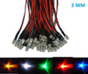 50pcs Pack 3mm LED Pre Wired light 3V/6V/12V/24V 20cm F5 Straw Hat Round Top Bulbs Light Lamp for DIY Car Boat Toys Party lighting Project