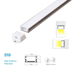 5/10/25/50 Pack 13.2MM*7MM Ceiling Mounted or Wall Mounted LED Aluminum Profile with Flat Cover for LED Rigid Strip Lighting System