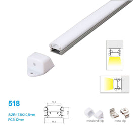 5/10/25/50 Pack 17.8MM*10.5MM LED Aluminum Profile Surface Mounting for LED Rigid Strip Lighting System