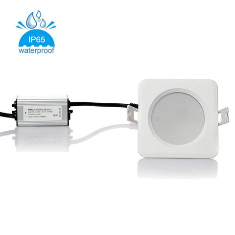 Image of 5W/7W/9W/12W/15W Waterproof IP65 Non-dimmable CRI>80 Square Shape Recessed LED Downlight Fixture Fit for Shower, Suana and Outdoor Lighting