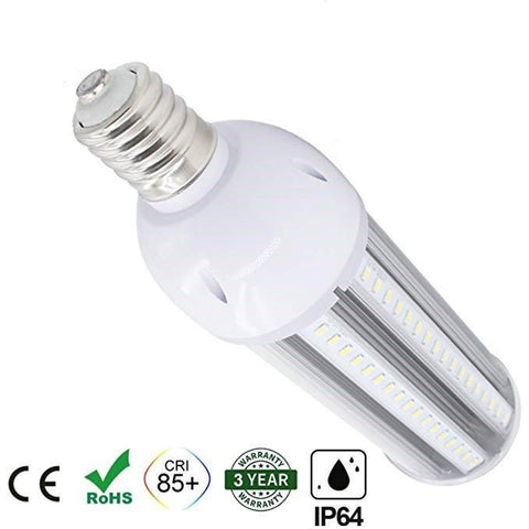 Image of LED Corn Light Bulb, E39 Medium Screw Base, Metal Halide Replacement for Indoor Outdoor Large Area Lighting, Street and Area Light, HID, Hp