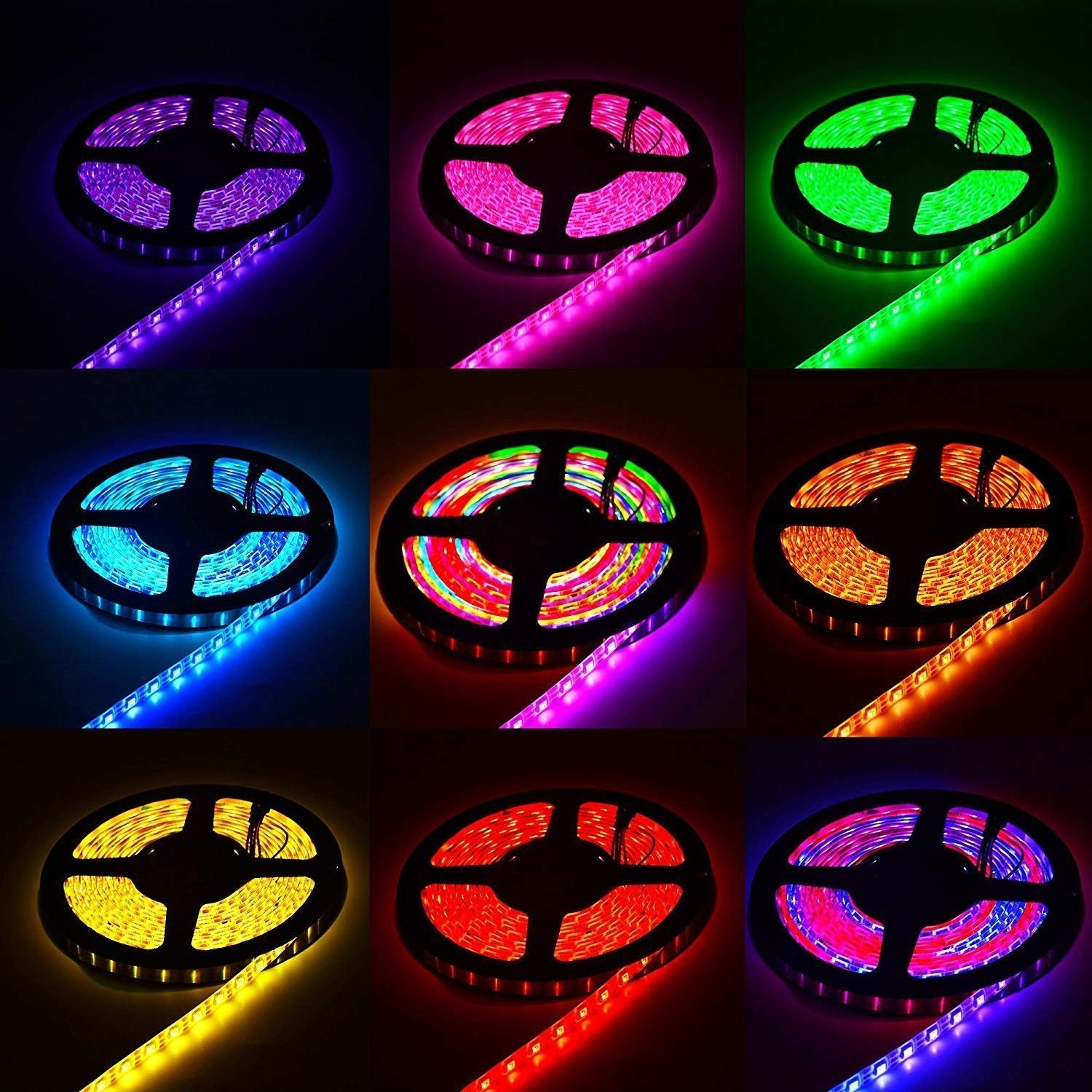 DC 5V SK6812 Individually Addressable LED Strip Light 5050 RGBW 16.4 Feet (500cm) 60LED/Meter LED Pixel Flexible Tape White PCB