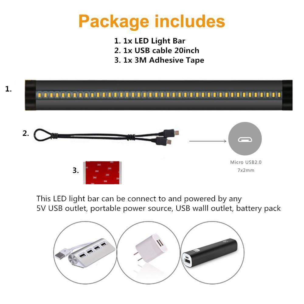 12inch CRI90 SMD2835 5W 300LM Dimmable LED Under Cabinet Light DC 5V / 12V Black & Silver Finish Color Ultra Thin Stick On Under Counter Lighting