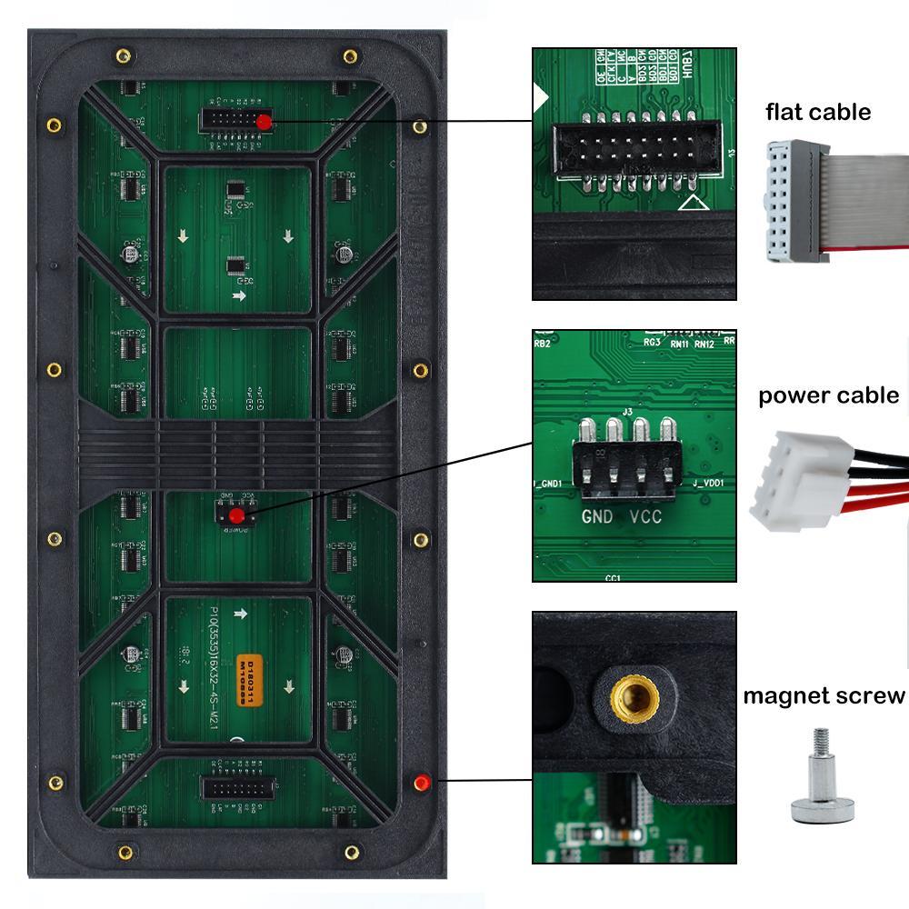 M-OD10L P10 Normal Outdoor Series LED Module, Full RGB 10mm Pixel Pitch LED Tile in 320*164mm with 512 dots, 1/2 Scan, 5000 Nits  for Outdoor Display