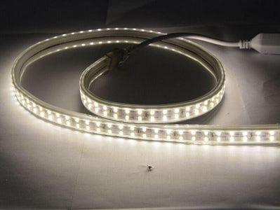 AC 110V / 220V SMD2835 High Voltage Flat Strip Light 180 LEDs Per Meter Double Row with the power plug