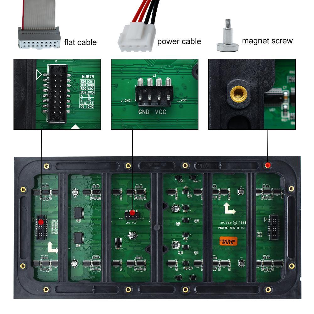 M-OD8L P8 Normal Outdoor LED Module, Full RGB 8mm Pixel Pitch LED Tile in 320*160mm with 800 dots, 1/4 Scan, 5000 Nits for Outdoor Display