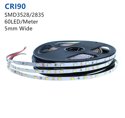 Image of High CRI > 90 Super Slim DC 12V SMD3528-300 Flexible LED Strips 60 LEDs Per Meter 5mm Width 300lm Per Meter