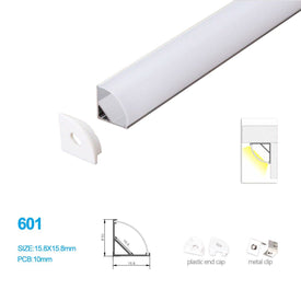 5/10/25/50 Pack 15.8MM*15.8MM Mini V Shape LED Aluminum Profile with Arched White Cover for Corner Mounting LED Strips Lighting