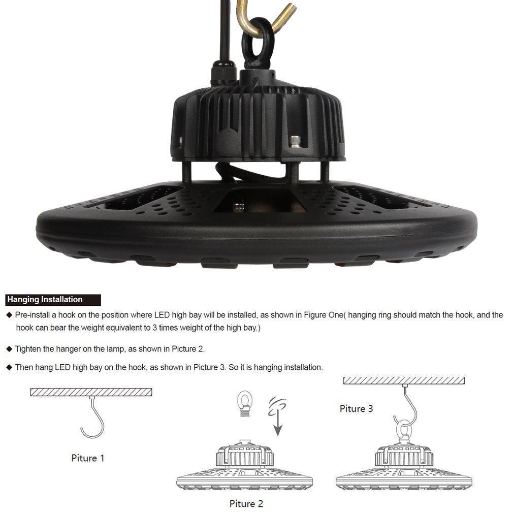 Free Shipping 150W UFO LED High Bay Light Fixture 13000LM CRI>80 IP65 Waterproof 100-277VAC Non-Dimmable for Warehouse & Supermarket