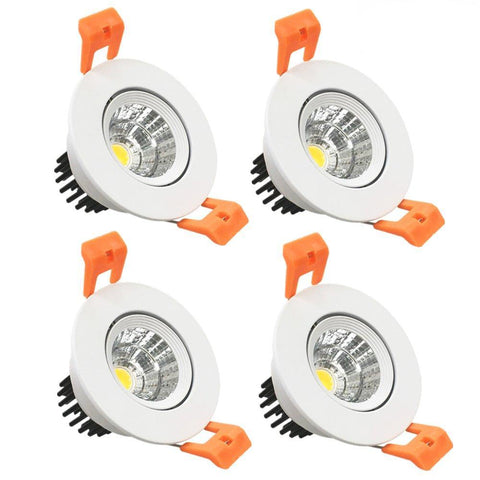 Image of LED Downlight 3W Dimmable CRI80 COB Directional Recessed Ceiling Light Cut-out 2in (51mm) 60 Beam Angle 25W Halogen Bulbs Equivalent