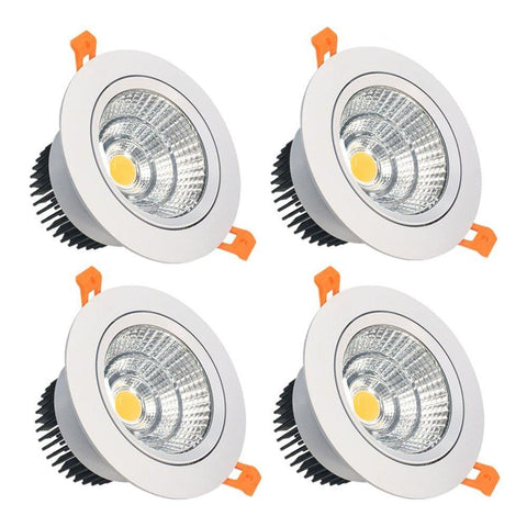 Image of LED Downlight 16W Dimmable CRI80 COB Directional Recessed Ceiling Light Cut-out 4.5in (115mm) 60 Beam Angle 120W Halogen Bulbs Equivalent