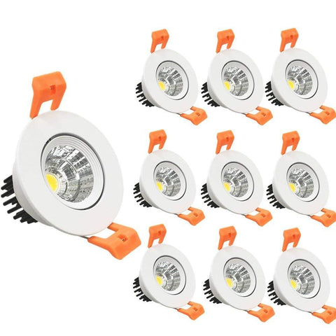 Image of LED Downlight 3W Dimmable CRI80 COB Directional Recessed Ceiling Light Cut-out 2in (51mm) 60 Beam Angle 25W Halogen Bulbs Equivalent