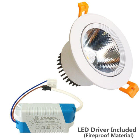 Image of LED Downlight 9W Dimmable CRI80 COB Directional Recessed Ceiling Light Cut-out 3.35in (85mm) 60 Beam Angle 80W Halogen Bulbs Equivalent
