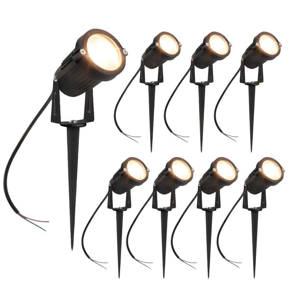8W SMD3030 LED Landscape Lights 12V-24V Waterproof Garden Pathway Lights Walls Trees Flags Outdoor Spotlights with Spike Stand