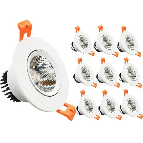Image of LED Downlight 5W Dimmable CRI80 COB Directional Recessed Ceiling Light Cut-out 2.5in (65mm) 60 Beam Angle 50W Halogen Bulbs Equivalent