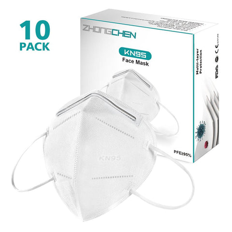 Image of 10Pack of KN95 Face Masks, Multi-Ply Cotton Filter Medical Sanitary for Dust, Germ Protection