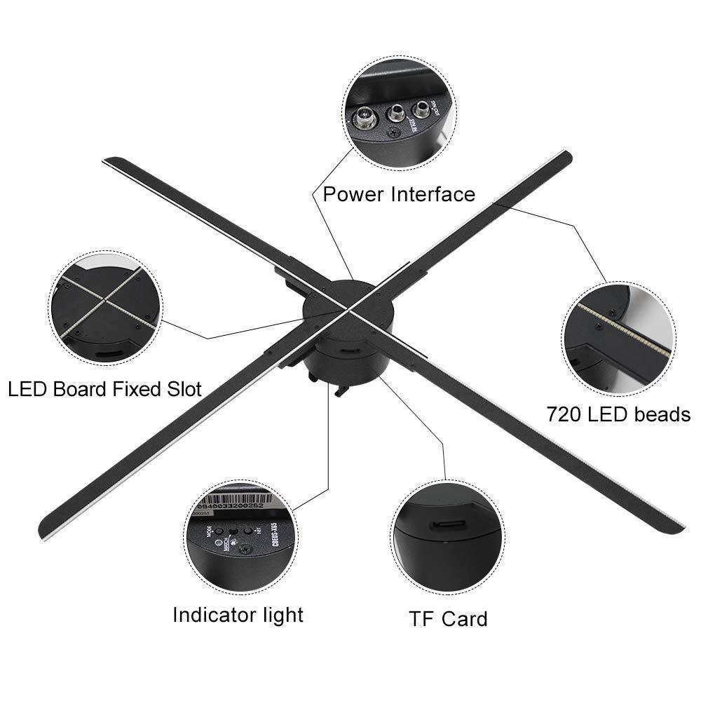 Free Shipping 65cm 3D Hologram WiFi App Cloud Control Advertising Display LED Fan- 4 Blades 1024 Resolution Ideal for Store/Casino/Restaurant/Bar Signs