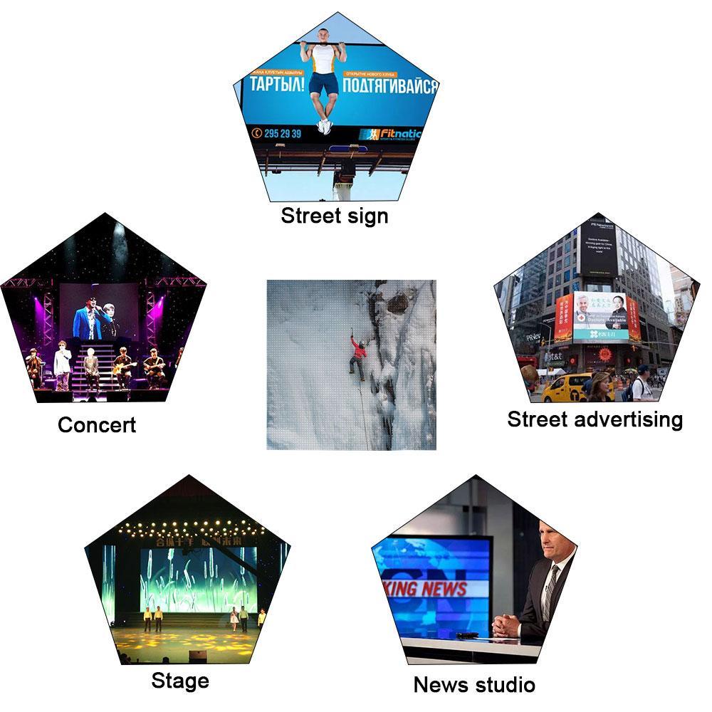 New Generation M-WF3.8 P3.8 (3.8mm) Outdoor Waterproof LED Module, 3.8mm Pixel Pitch Full RGB LED Panel Screen in 304.8* 304.8 mm with 6400 dots, 1/20 Scan, 4500 Nits For Outdoor Display