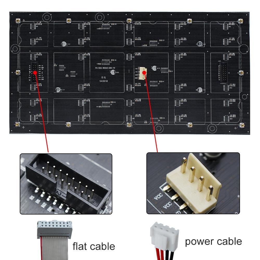 M-F4 (P4) Bare Board LED Module, 4mm Full RGB Pixel Panel Screen in 256 * 128 mm with 2048 dots, 1/16 Scan, 800 Nits LED Tile for Indoor Display