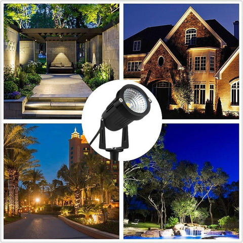 Image of 8W SMD3030 LED Landscape Lights 12V-24V Waterproof Garden Pathway Lights Walls Trees Flags Outdoor Spotlights with Spike Stand