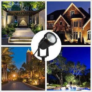 8W SMD3030 LED Landscape Lights 12V-24V Waterproof Garden Pathway Lights Walls Trees Flags Outdoor Spotlights with Spike Stand