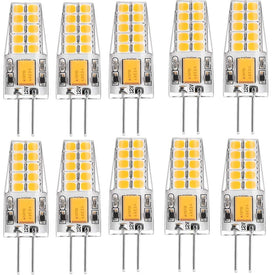 10 Pack G4 LED Light Bulb Bi-Pin Silicon Encapsulation 12V 2.5 W CRI>80 290-310Lumen 20x2835 LEDs 25W Equivalent
