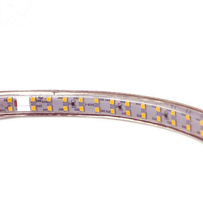 AC 110V / 220V SMD2835 High Voltage Flat Strip Light 180 LEDs Per Meter Double Row with the power plug