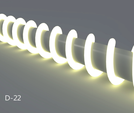 1M/5M/10M  Pack of T22D LED Neon Light Housing Kit with End Caps and Mounting Clips, Flexible Neon Channel Fit for 6mm Wide LED Strip Lights