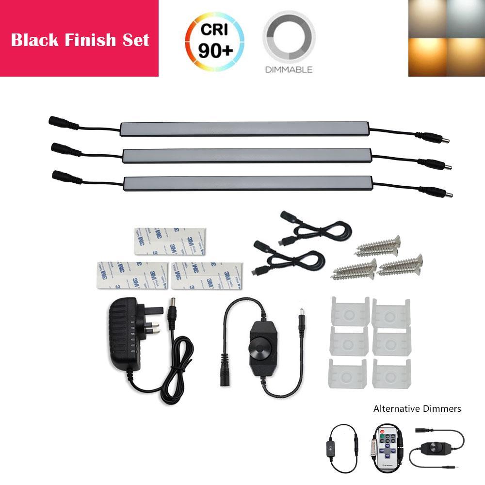 C-Series 3 Pack (3*3W) Dimmable CRI 90 Ultra Thin 12inch Linkable Linear LED Under Cabinet Lights  with Dimmer & Power Adapter