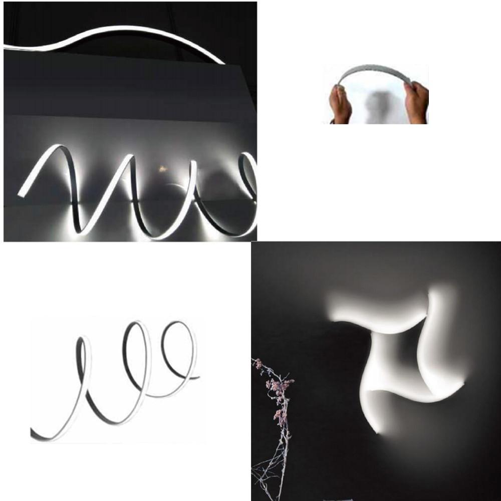 5Pack 1Meter (40'') Bendable Aluminum Channel System with Cover, End Caps, and Mounting Clips, for LED Strip Installations, Ultra-Thin Silver Finish