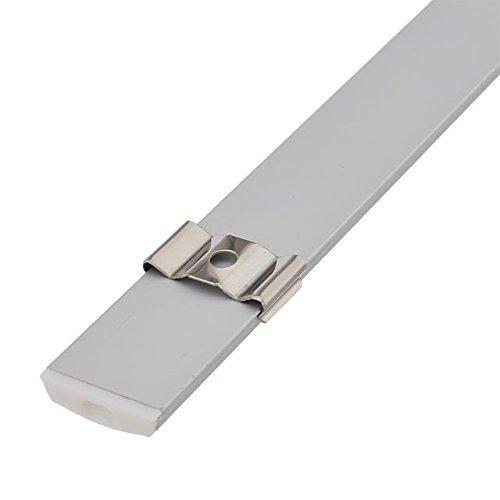 5Pack 1Meter (40'') Bendable Aluminum Channel System with Cover, End Caps, and Mounting Clips, for LED Strip Installations, Ultra-Thin Silver Finish