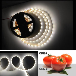 High CRI > 90 DC 12V Dimmable SMD2835-300 Flexible LED Strips 60 LEDs Per Meter 8mm Width 1000lm Per Meter