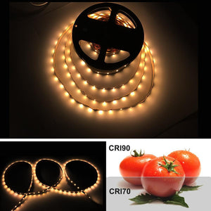 High CRI > 90 DC 12V Dimmable SMD2835-300 Flexible LED Strips 60 LEDs Per Meter 8mm Width 1000lm Per Meter