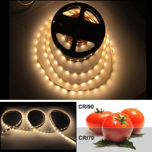 High CRI > 90 DC 12V Dimmable SMD2835-300 Flexible LED Strips 60 LEDs Per Meter 8mm Width 1000lm Per Meter