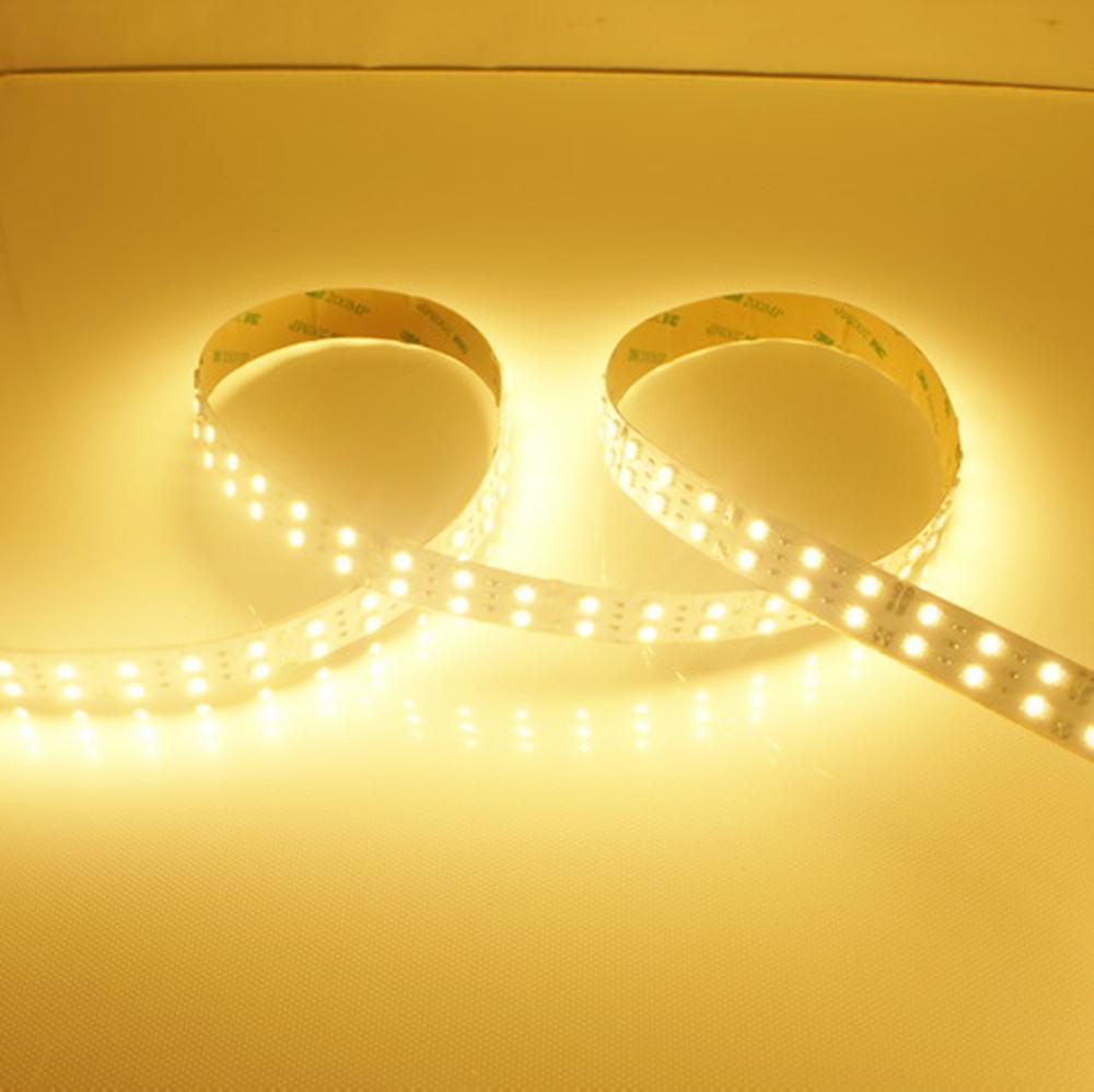 High CRI > 90 DC 12V SMD3528-1200 Double Row Flexible LED Strips 240 LEDs Per Meter 15mm Width 1200lm Per Meter